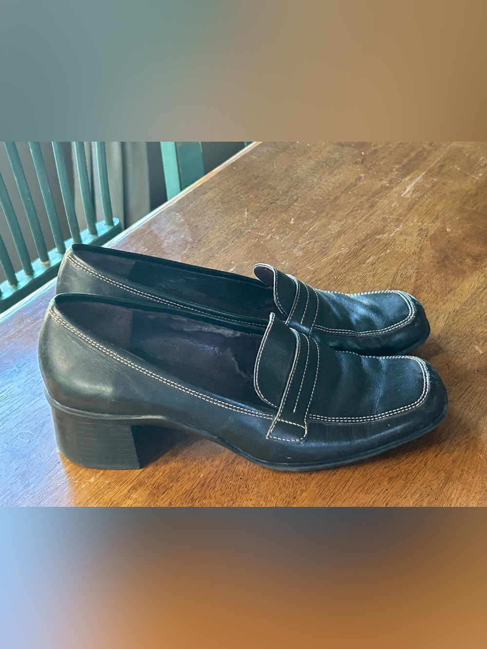 Aerosoles Sea Chore Vintage Women's Square-Toe Loafer-Style Pump Block Heel Sz 8